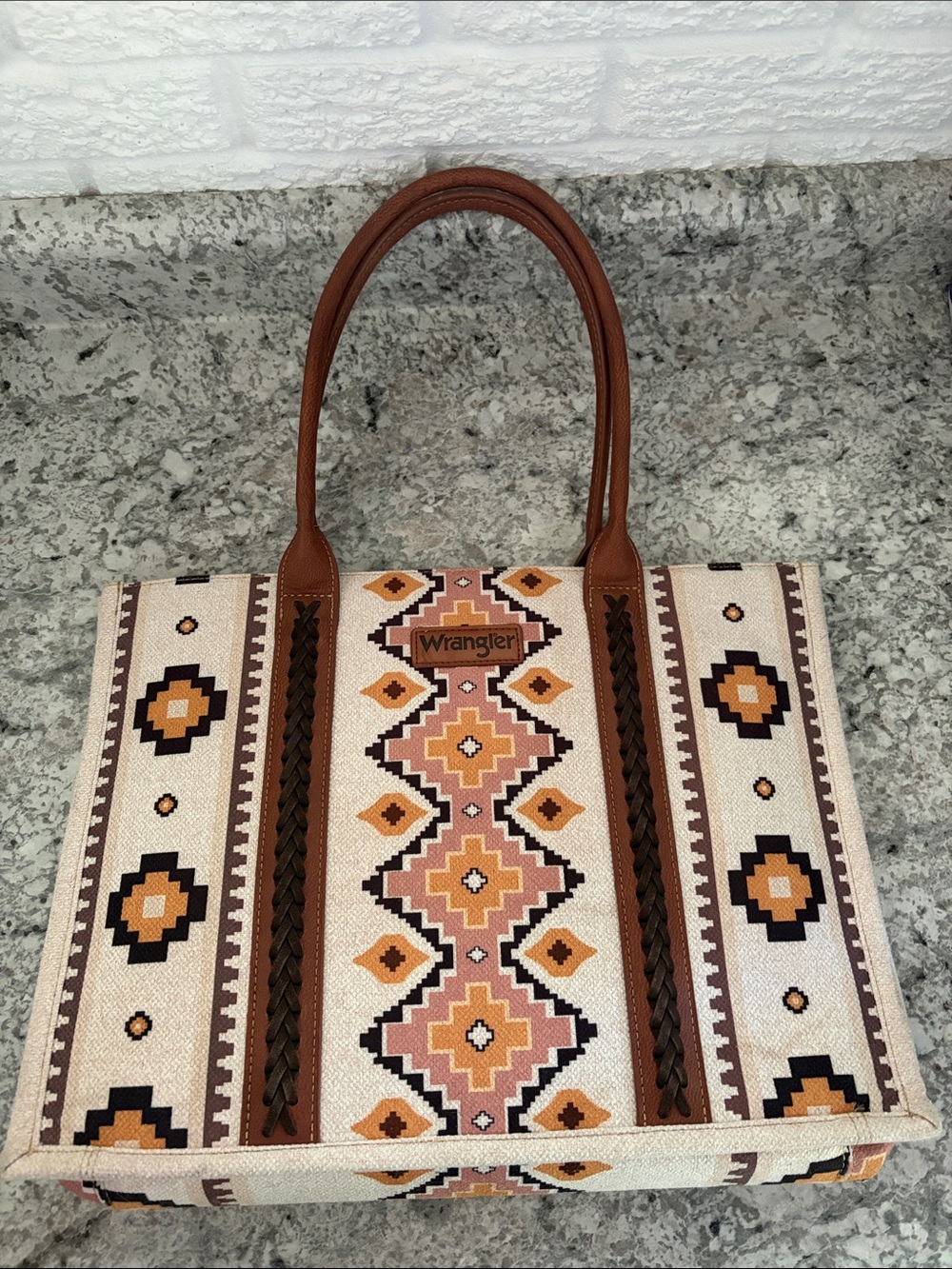 Wrangler Southwestern Pattern Canvas Tote